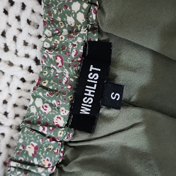 Wishlist Ditsy Floral Moss Green Mini Skirt, Size S - Picture 5 of 7